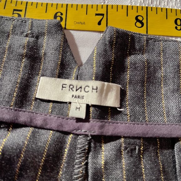 FRNCH Grey/gold pinstripe highwaisted trousers - Picture 14 of 15